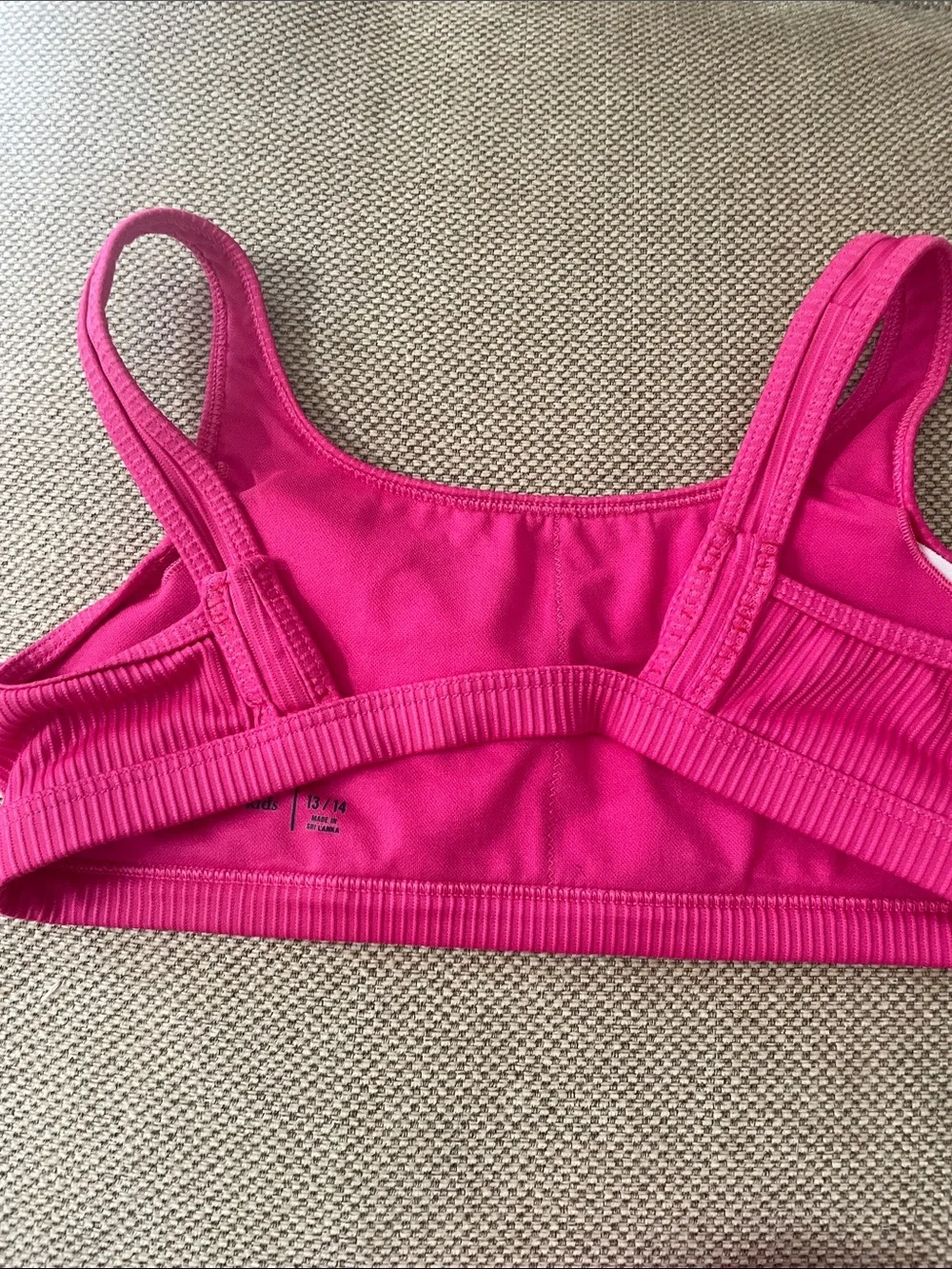 Abercrombie Kids Hot Pink Ribbed Scoop Bikini Set